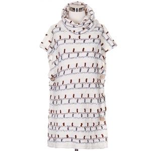 LOF Stitched Accent Cowl Neck Sweater Poncho